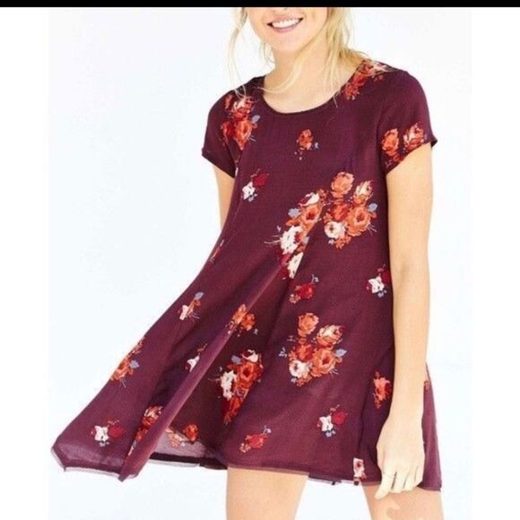 Silence and Noise Urban Outfitters Purple Floral Dress Size Small - Picture 1 of 7